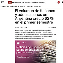 El volumen de fusiones y adquisiciones en Argentina creci� 62 % en el primer semestre